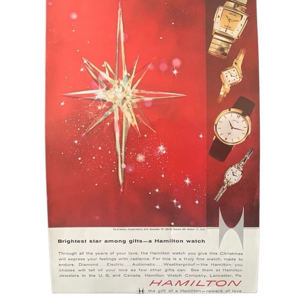Vintage 1959 Hamilton Watch Brightest Star Ad Advertisement